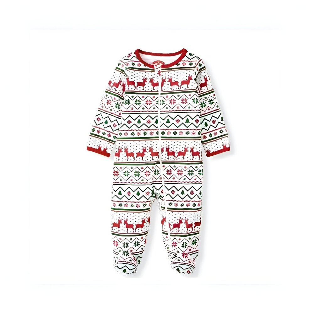 5/$20 NEW NB Reindeer & Snowflakes Christmas Sleep & Play Footie Pajamas